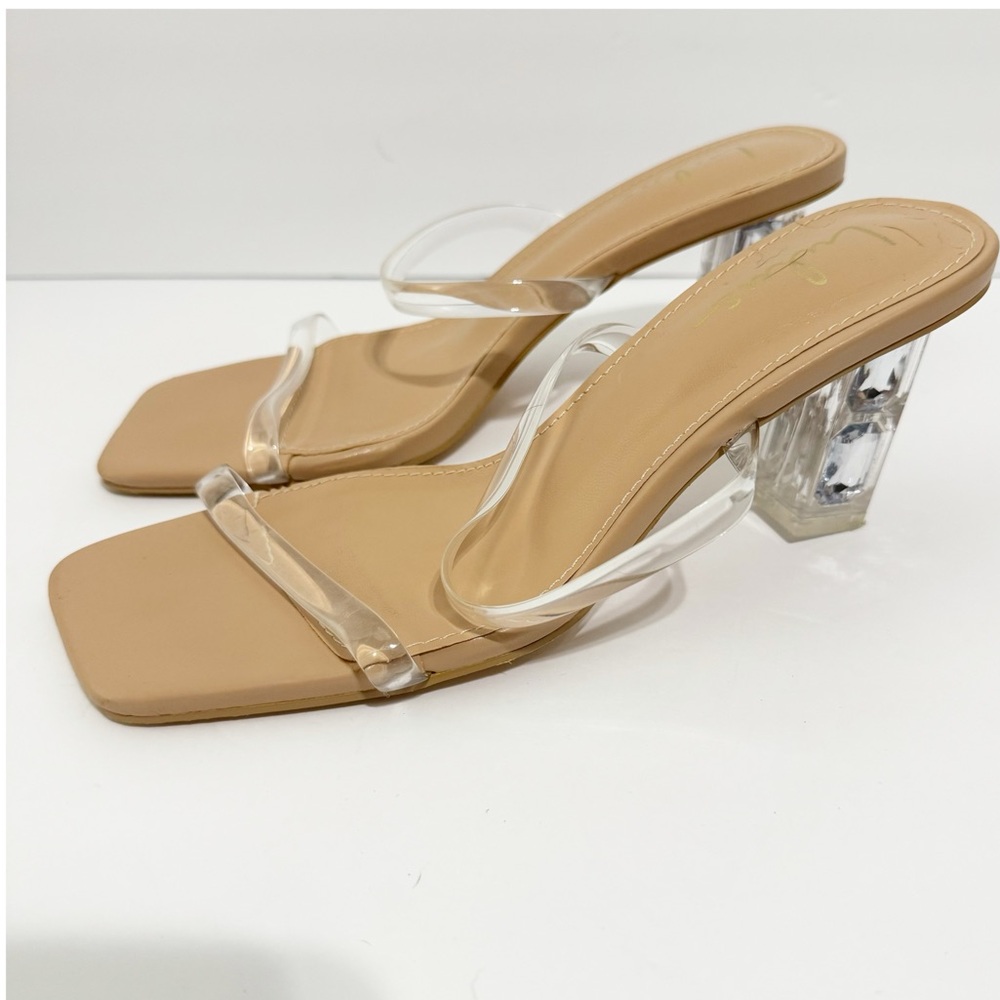 Lulu’s clear heel sandal size 8